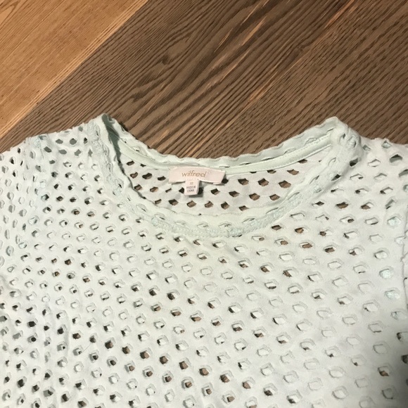 WILFRED Mint Green Mesh Scoop Neck T-shirt XS - Picture 5 of 7